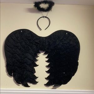 Black Angel wings and halo